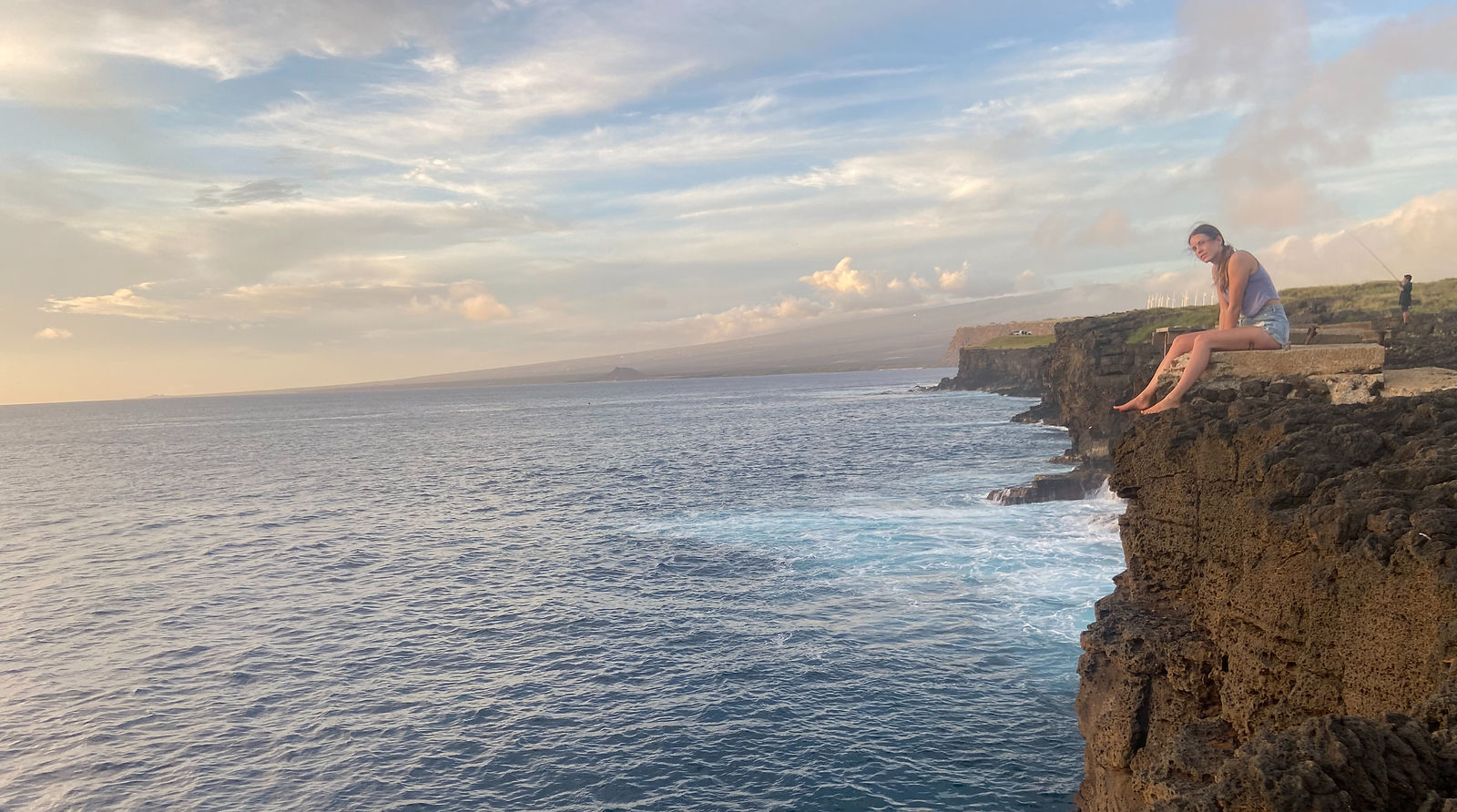 Girl overlooking the ocean