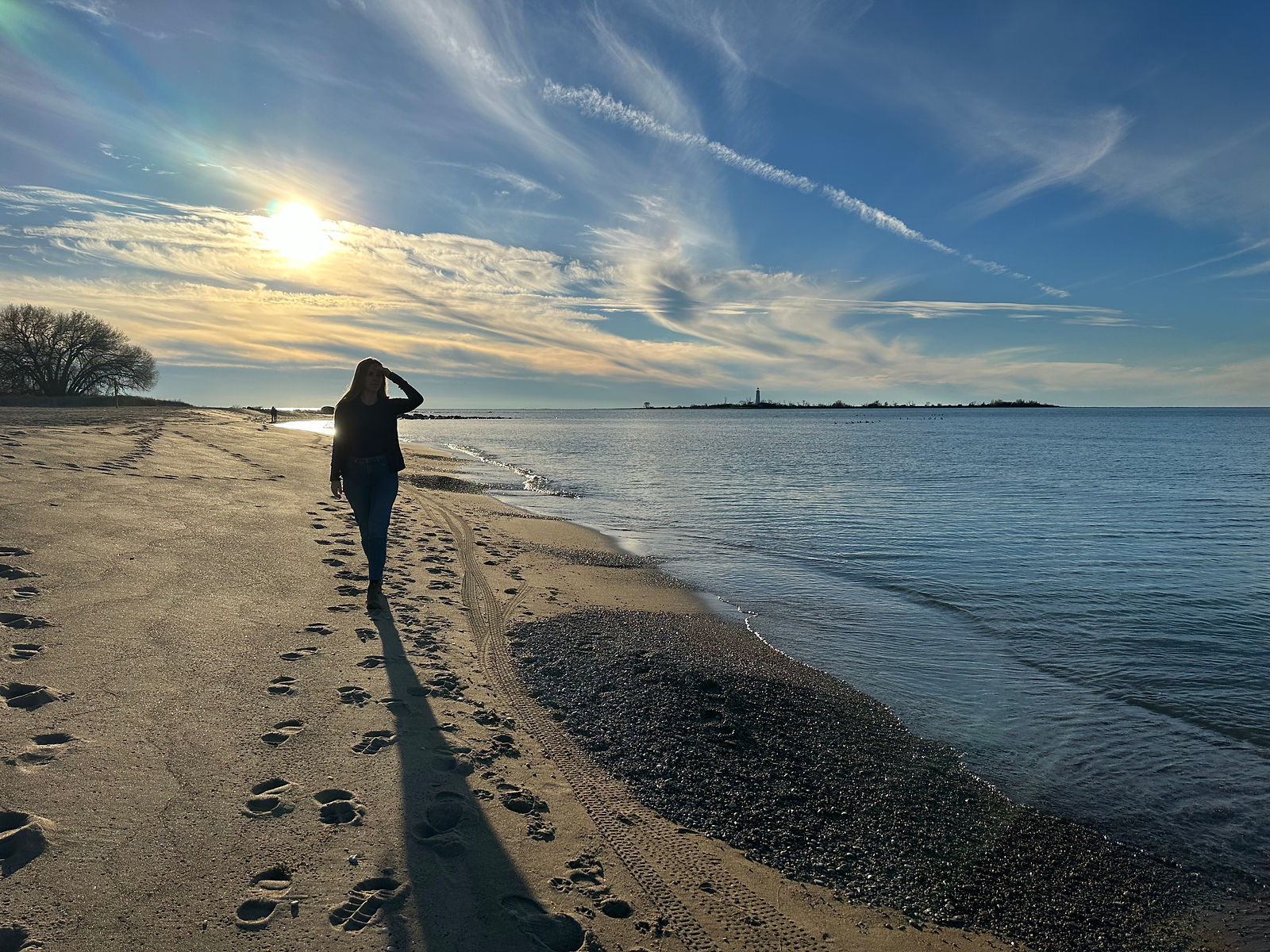 Sunset beach walk