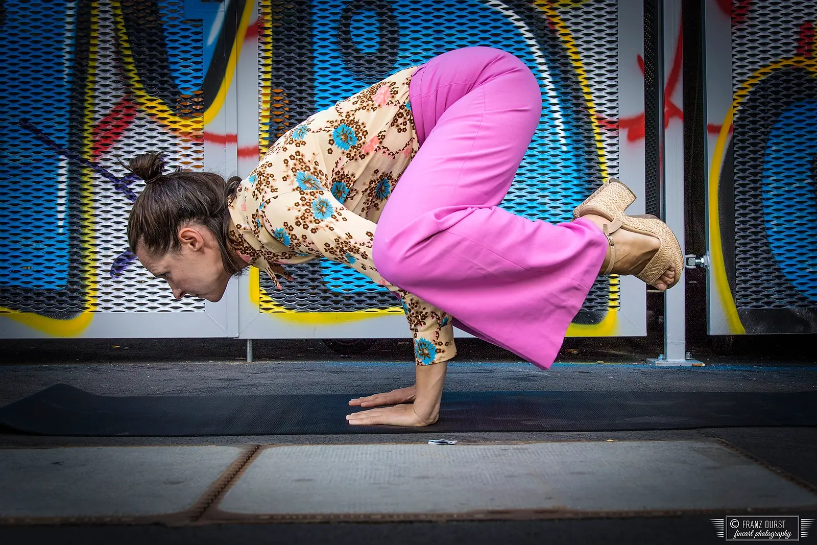 woman practicing yoga